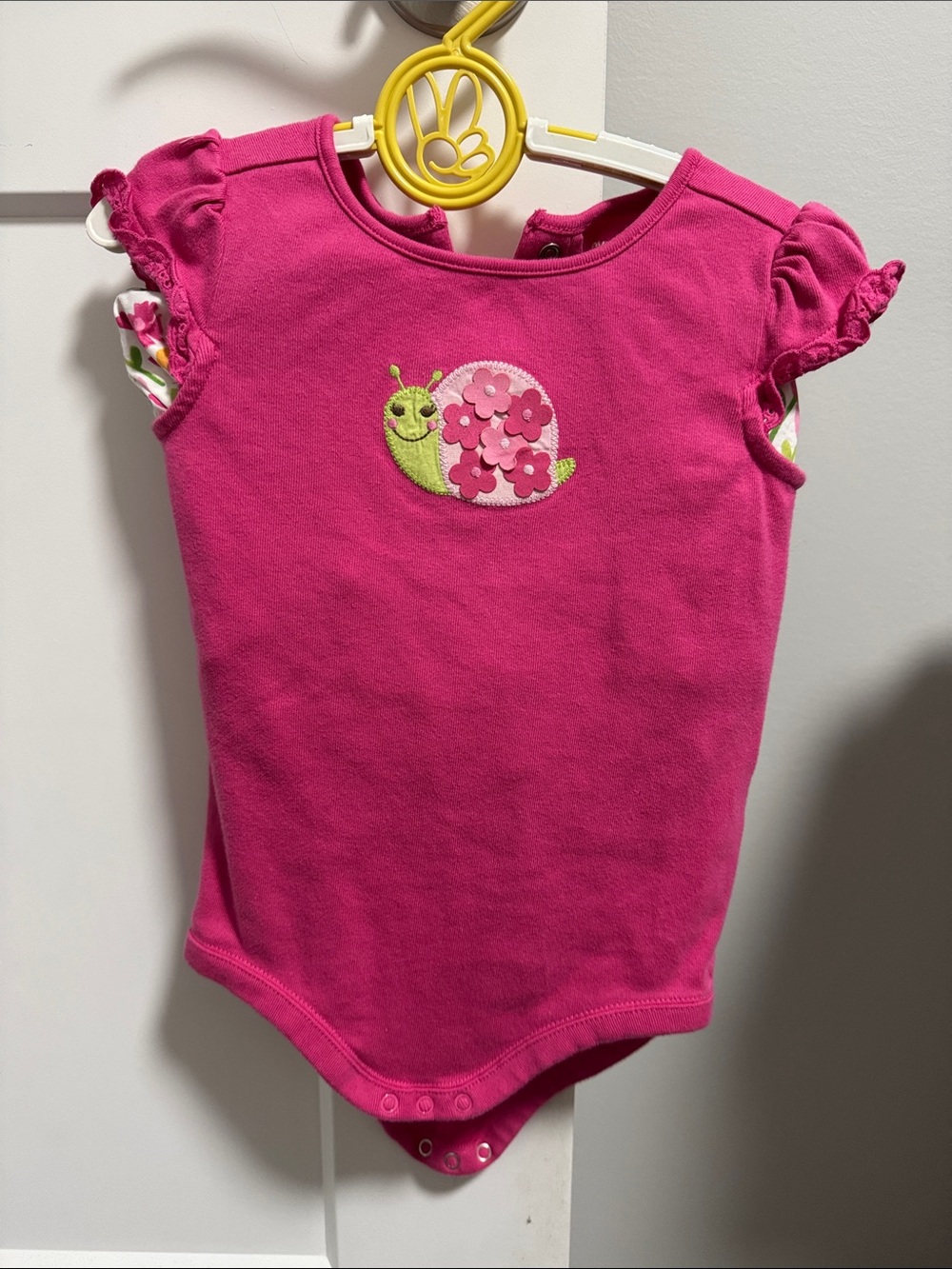 Gymboree Bright Pink Snail Appliqué matching set